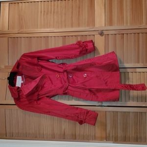 Red Jessica Simpson Trench Coat Size Large